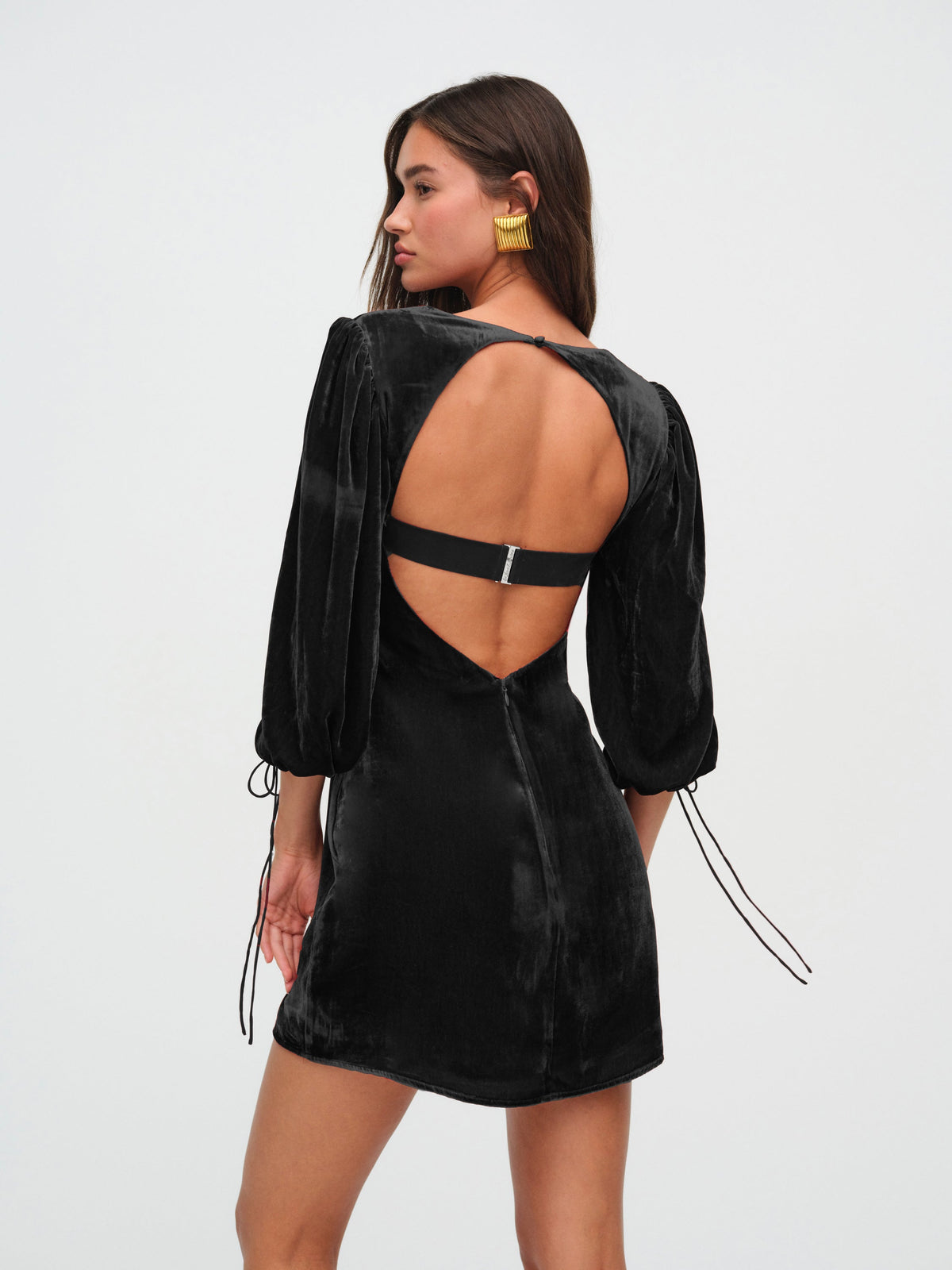 Nadine Velvet Mini Dress Black - For Love & Lemons