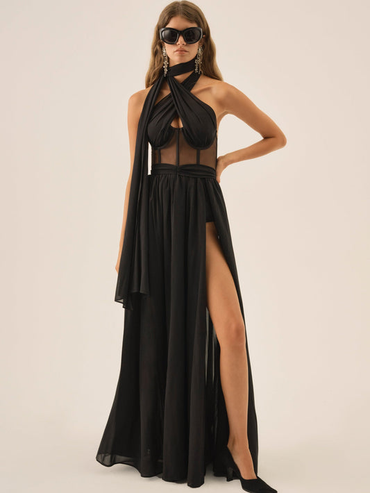 Anya Gown  Black - For Love & Lemons