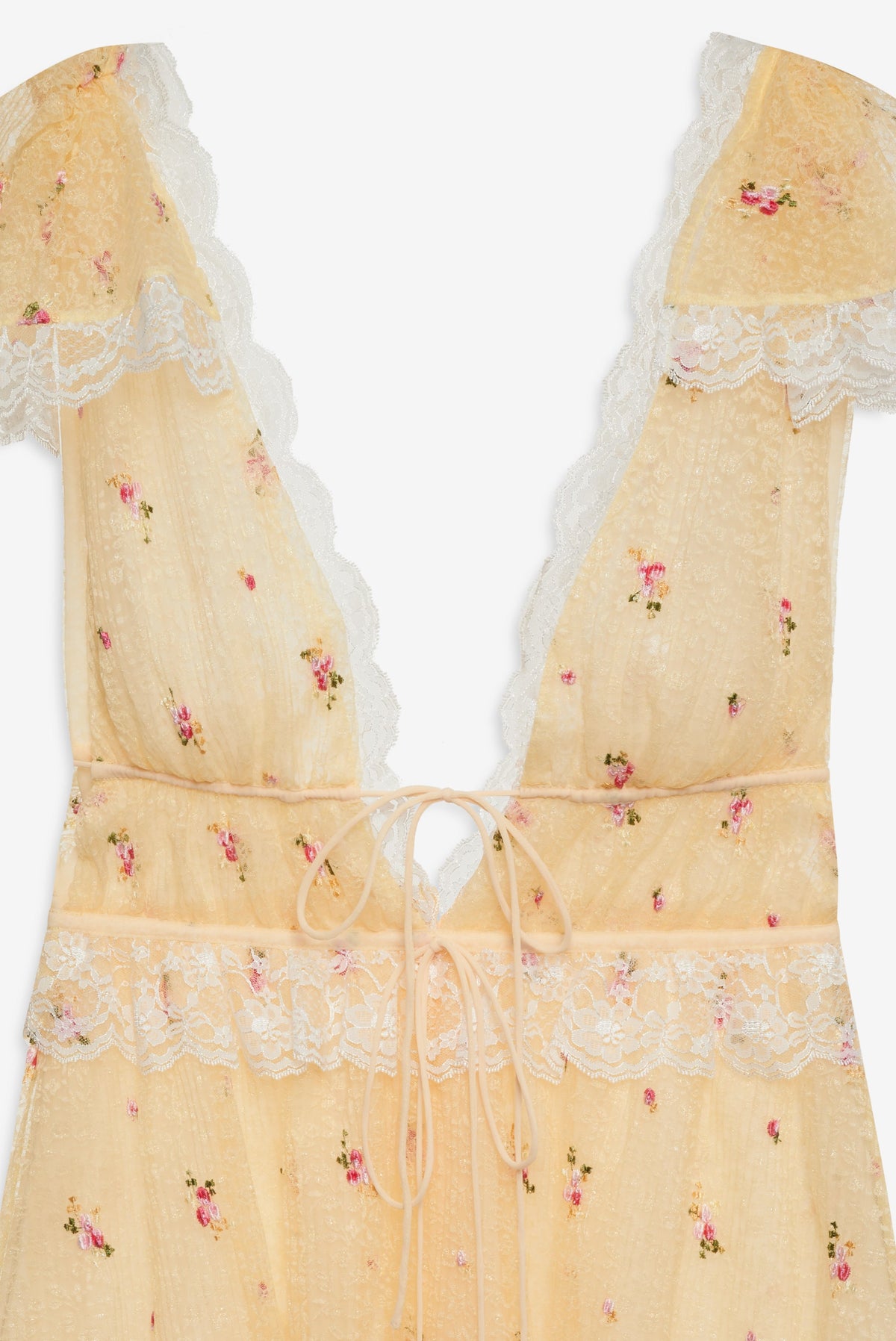 Poppy Lace Mini Dress Yellow - For Love & Lemons