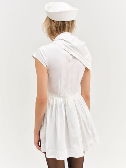 Helena Poplin Scarf Mini Dress White - For Love & Lemons