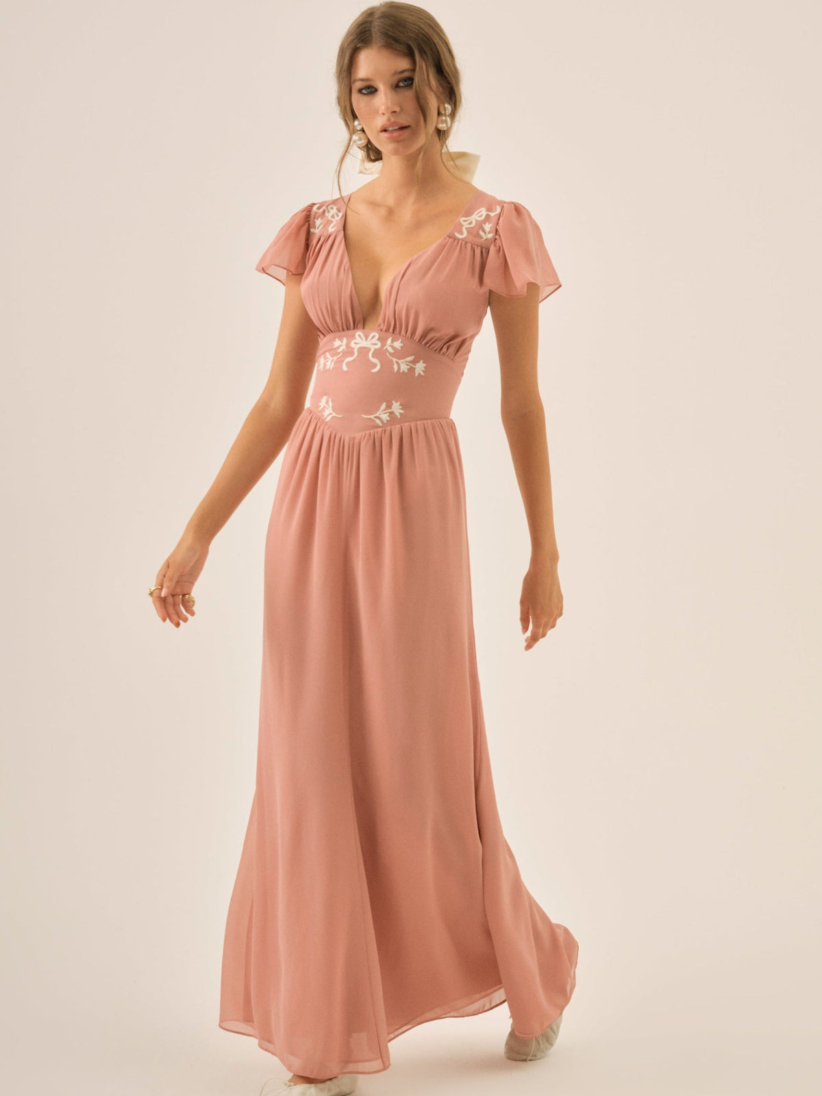 Emmie Chiffon Maxi Dress Mauve - For Love & Lemons