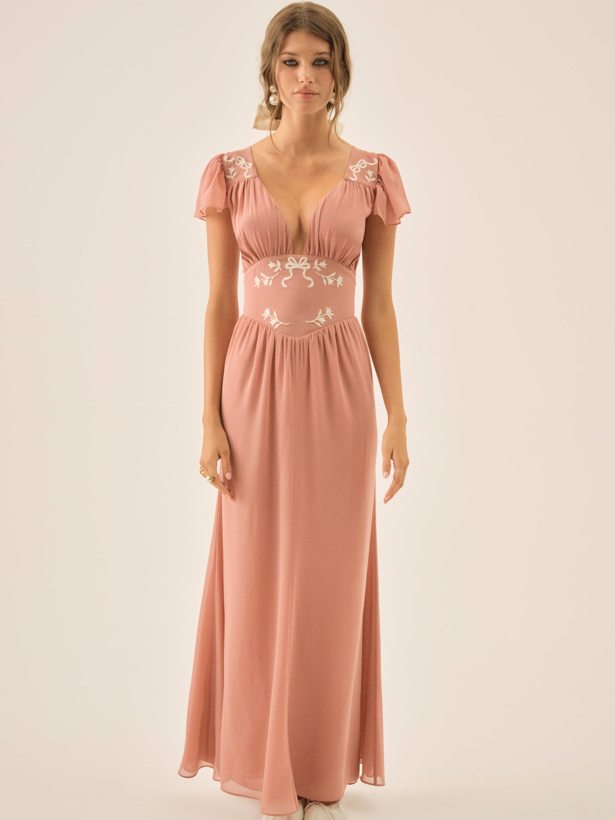 Emmie Chiffon Maxi Dress Mauve - For Love & Lemons