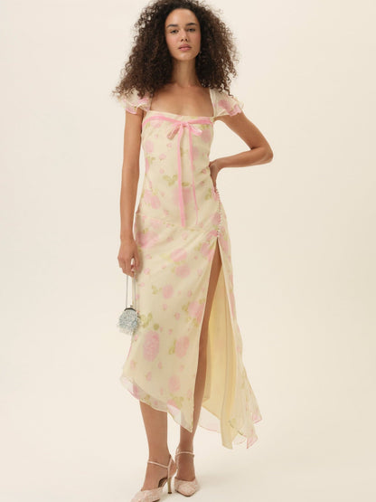 Rue Midi Dress Soft Yellow - For Love & Lemons