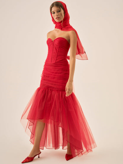 Serafina Gown Red - For Love & Lemons