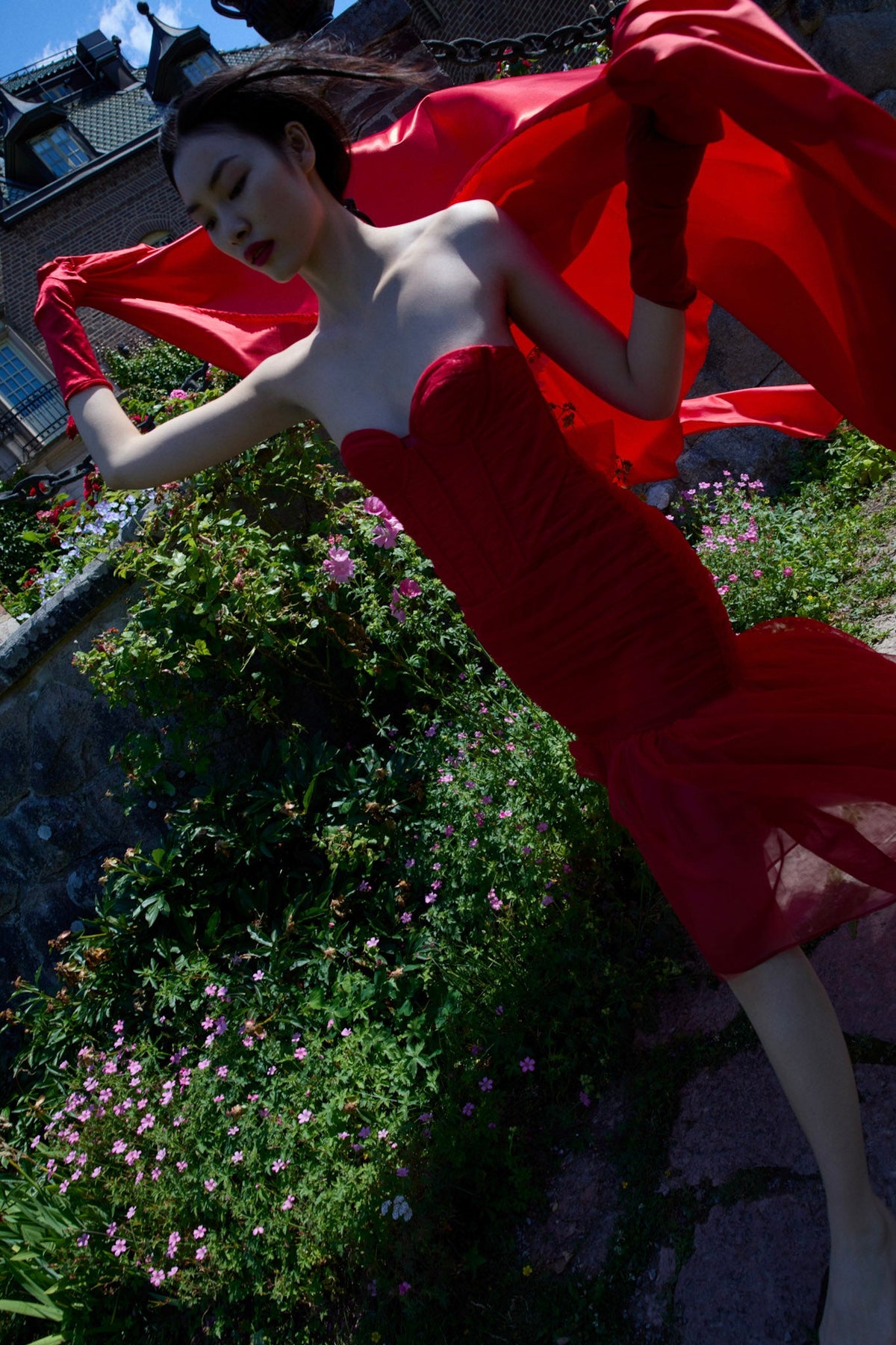Serafina Gown Red - For Love & Lemons
