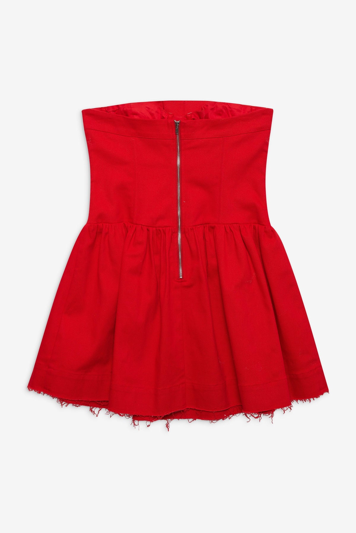 Lipstick Denim Mini Dress Red - For Love & Lemons