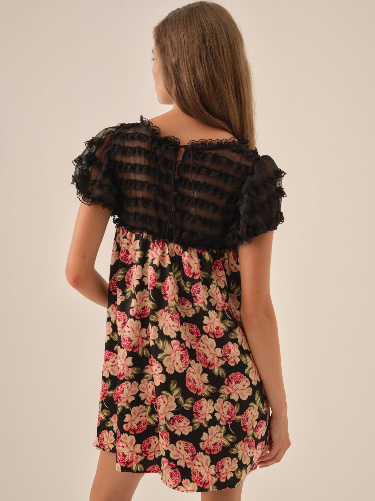 Belmond Floral Mini Dress Black - For Love & Lemons