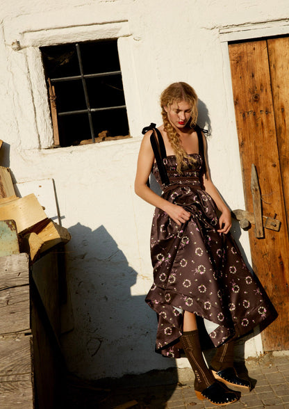 Kendra Midi Dress Brown - For Love & Lemons