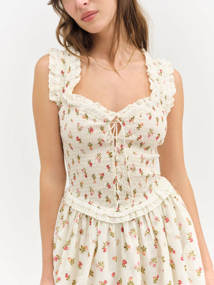 Morgan Midi Dress White - For Love & Lemons
