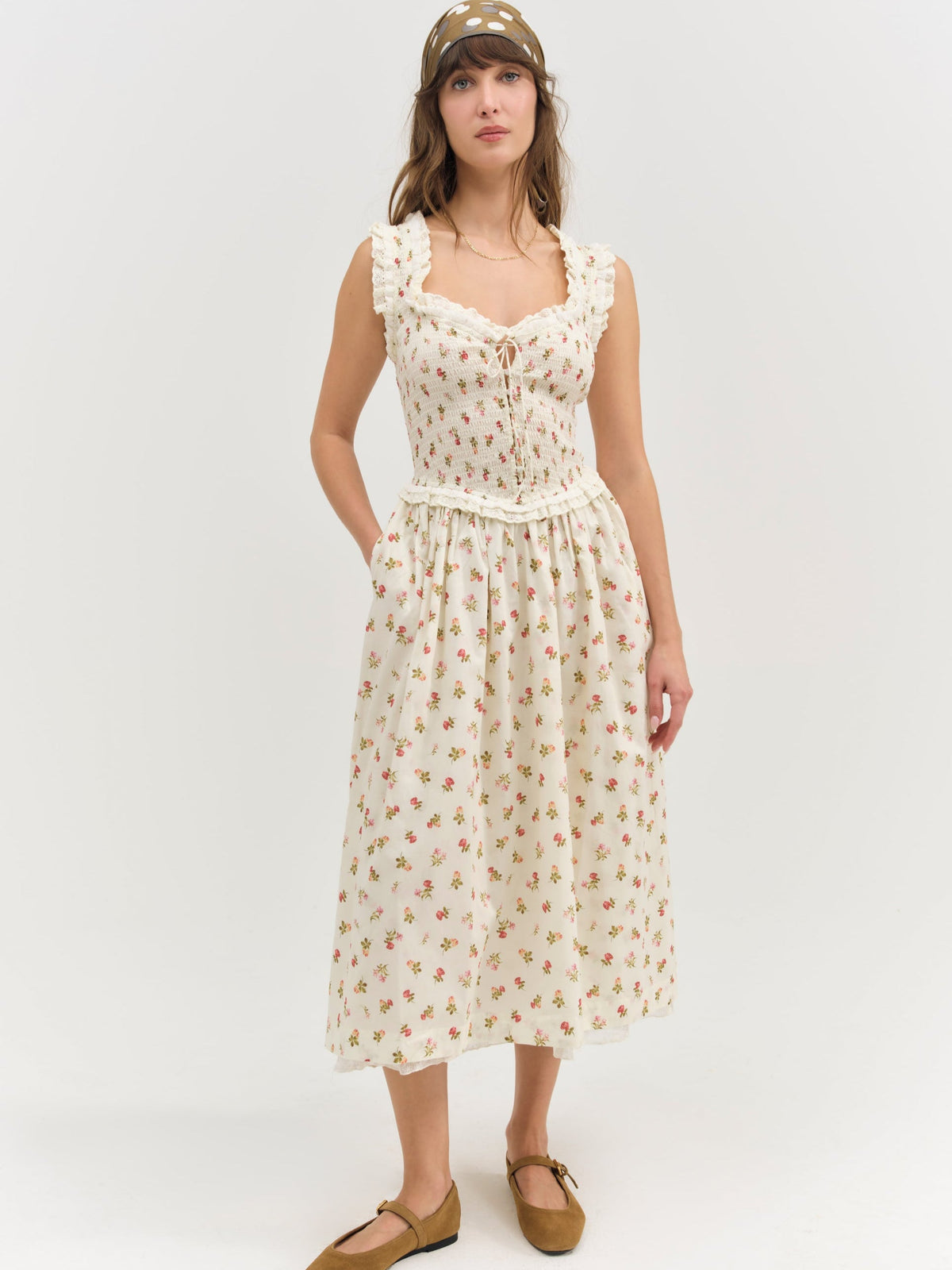 Morgan Midi Dress White - For Love & Lemons