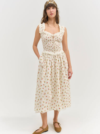Morgan Midi Dress White - For Love & Lemons