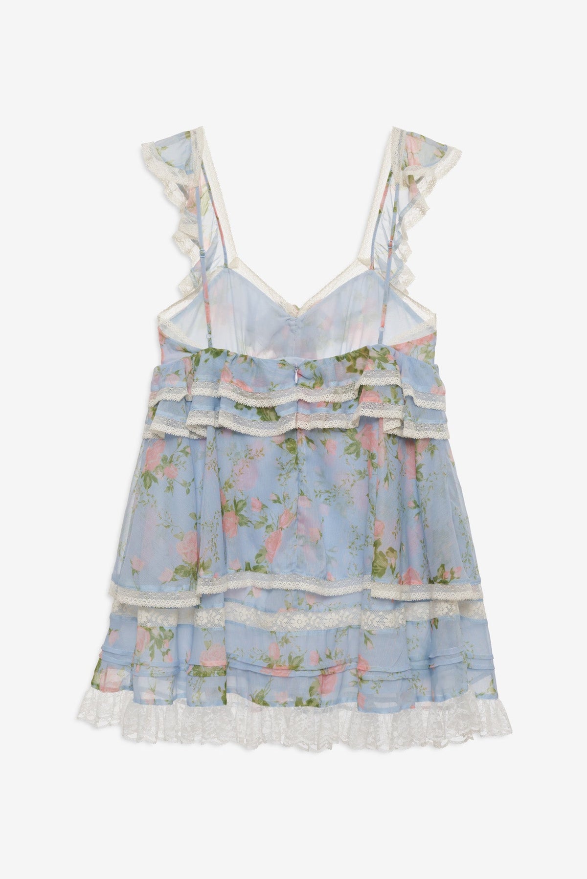 Wild Rose Mini Dress Blue - For Love & Lemons