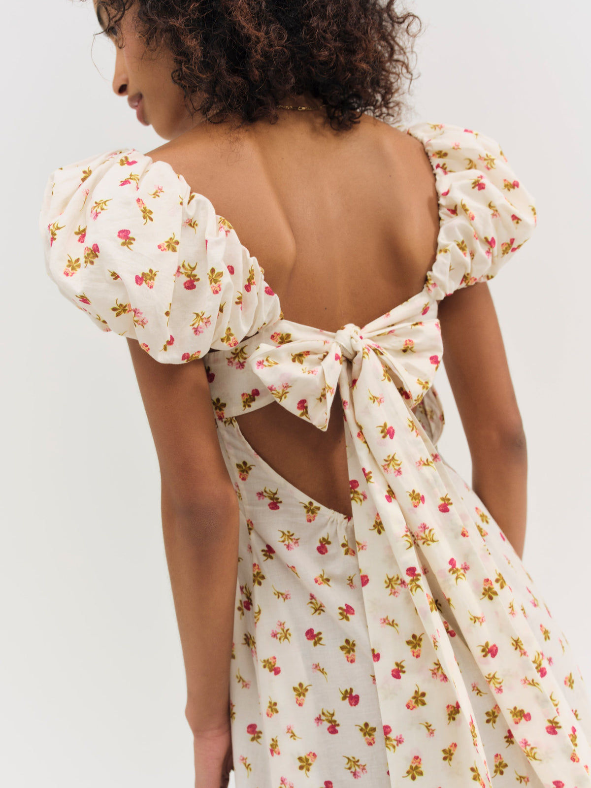 Adahlia Floral Midi Dress Cream - For Love & Lemons
