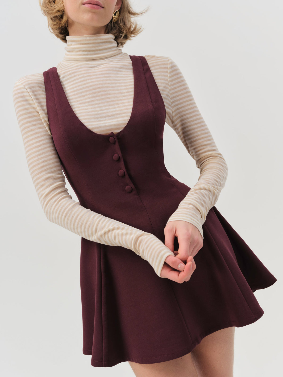 Selena Mini Dress Burgundy - For Love & Lemons