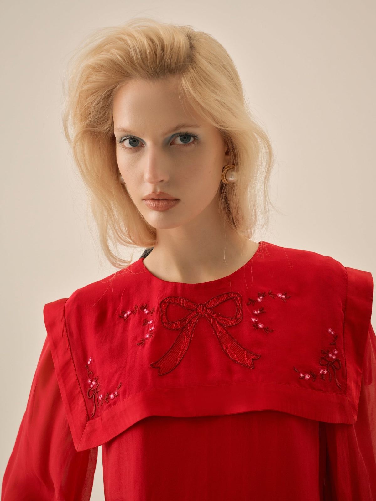 Betsy Bow Mini Dress Red - For Love & Lemons