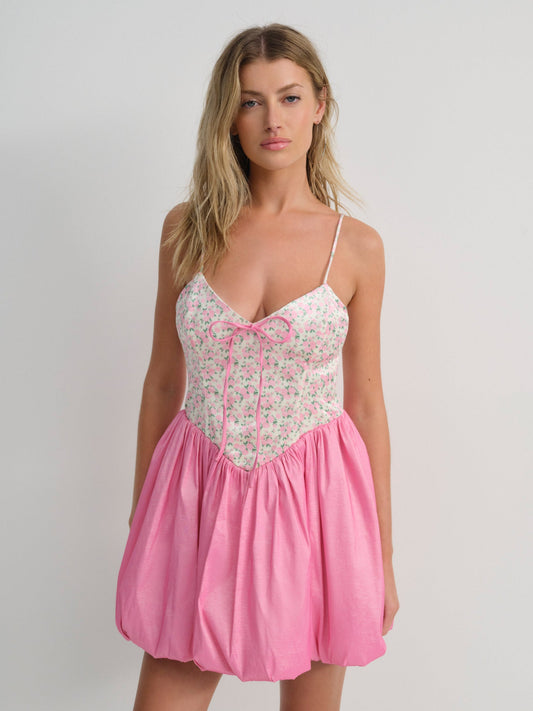 Berry Bud Bubble Mini Dress Pink - For Love & Lemons