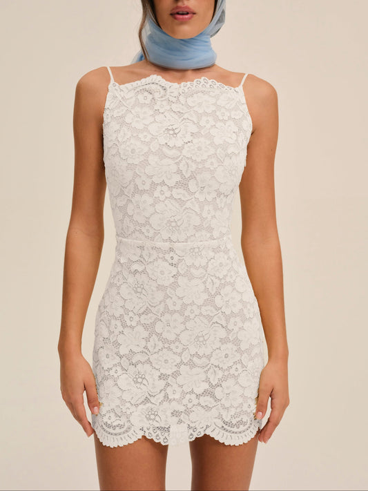 Lakeside Mini Dress White - For Love & Lemons