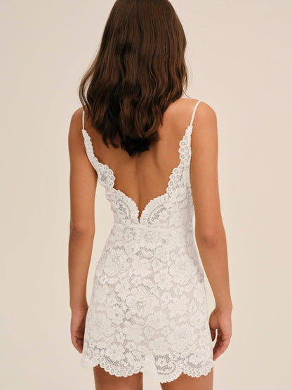 Lakeside Mini Dress White - For Love & Lemons