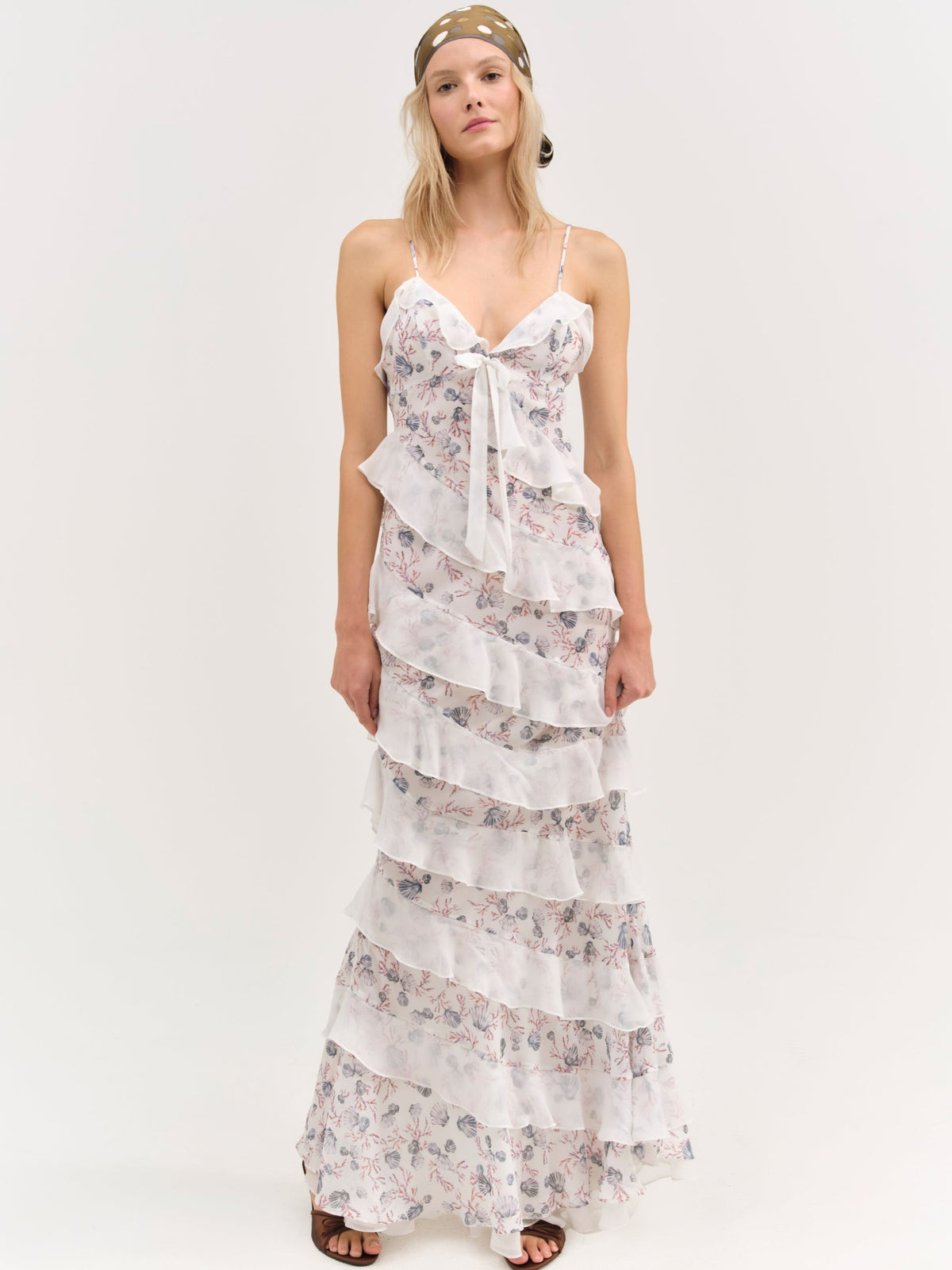 Debby Ruffled Maxi Dress White - For Love & Lemons