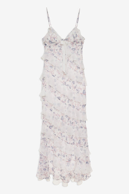 Debby Ruffled Maxi Dress White - For Love & Lemons