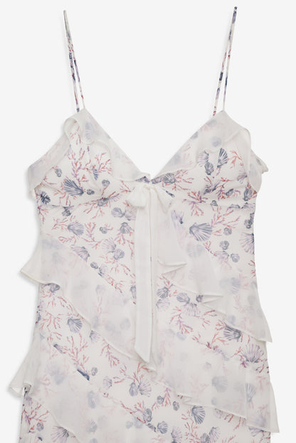 Debby Ruffled Maxi Dress White - For Love & Lemons