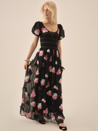 Midnight Garden Maxi Dress Black - For Love & Lemons