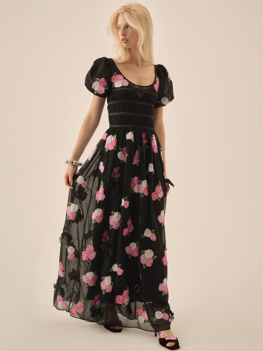 Midnight Garden Maxi Dress Black - For Love & Lemons