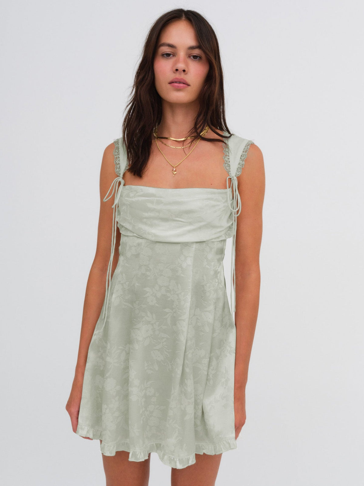 Holland Mini Dress Green - For Love & Lemons