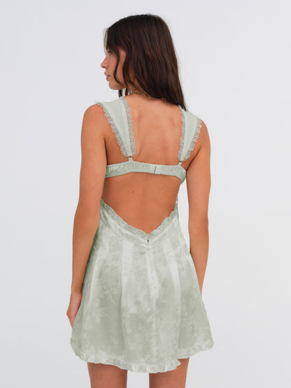 Holland Mini Dress Green - For Love & Lemons