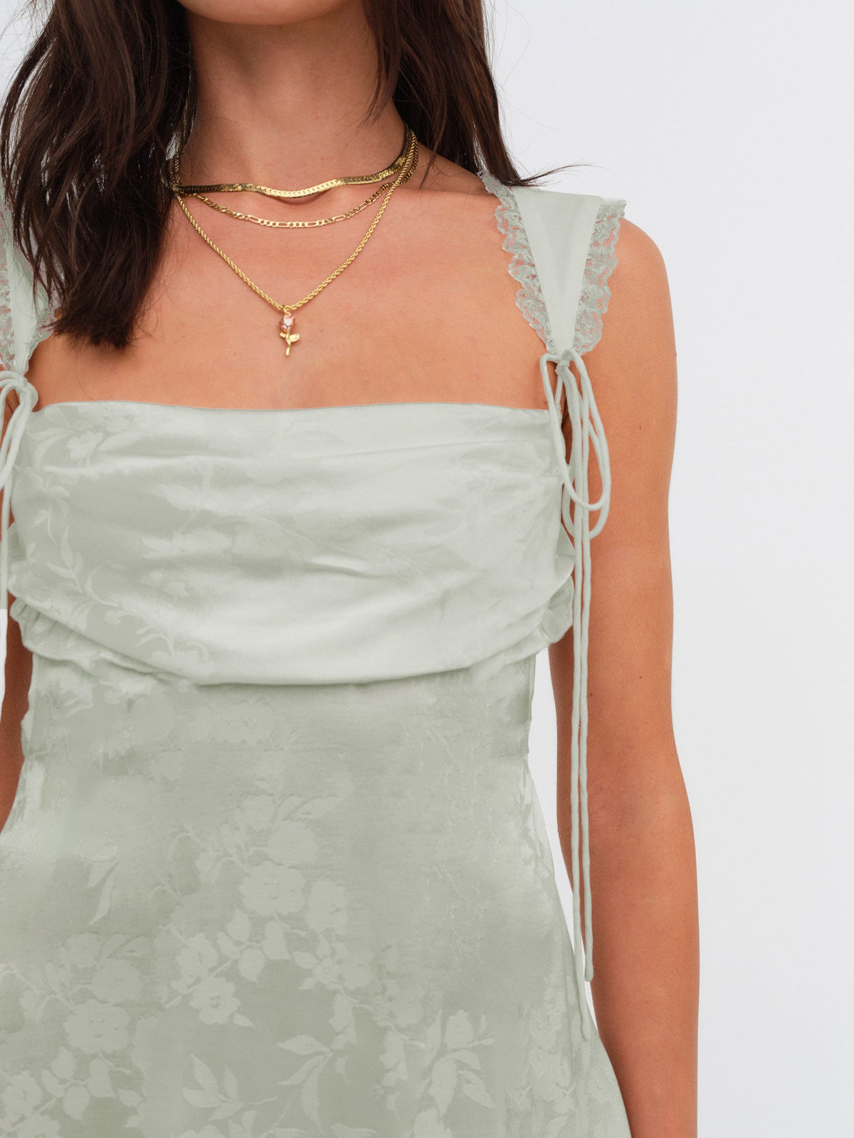 Holland Mini Dress Green - For Love & Lemons