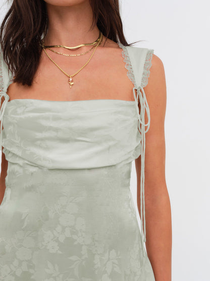 Holland Mini Dress Green - For Love & Lemons