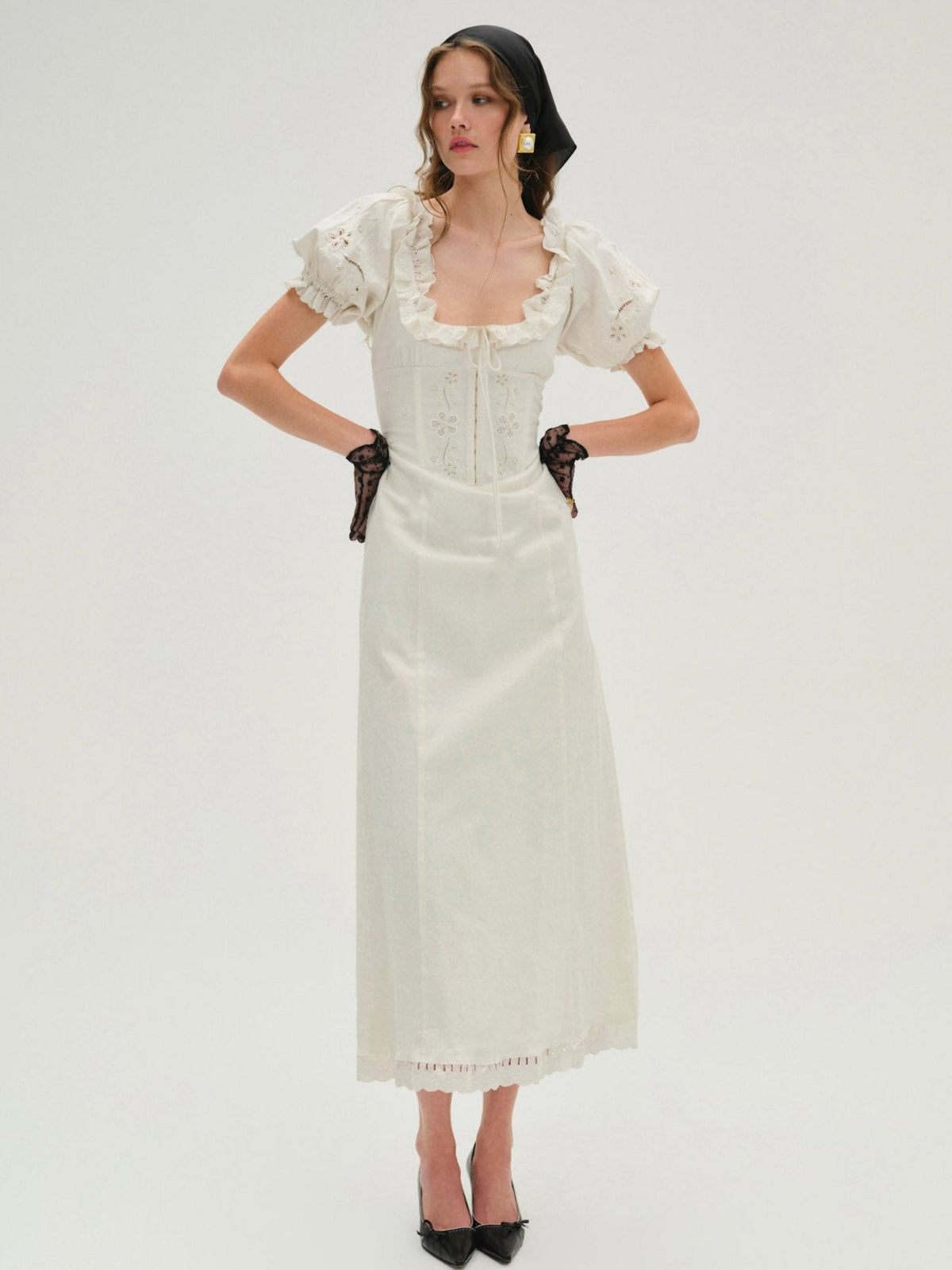 Adelie Midi Dress White - For Love & Lemons