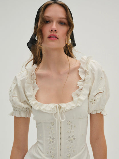 Adelie Midi Dress White - For Love & Lemons