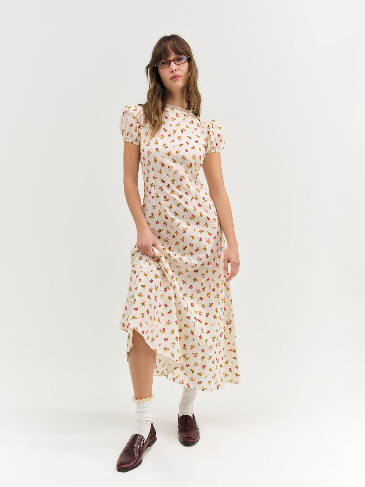 Adahlia Floral Maxi Dress Cream - For Love & Lemons