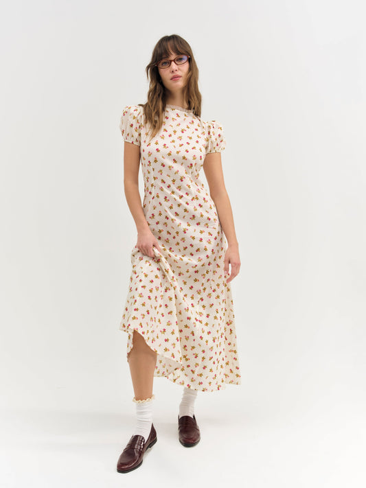 Adahlia Floral Maxi Dress Cream - For Love & Lemons