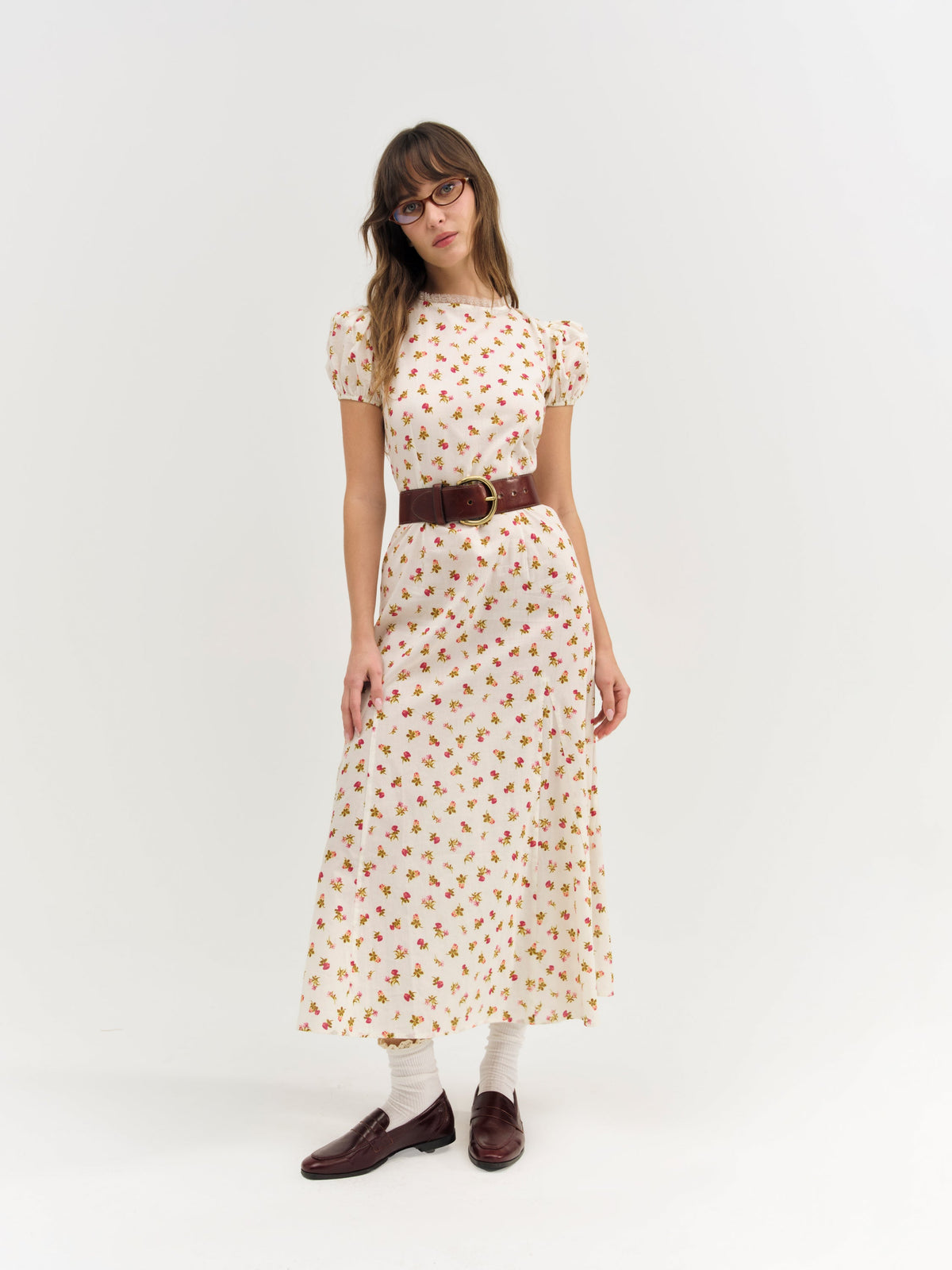 Adahlia Floral Maxi Dress Cream - For Love & Lemons