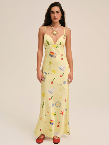 Huda Maxi Dress Yellow - For Love & Lemons