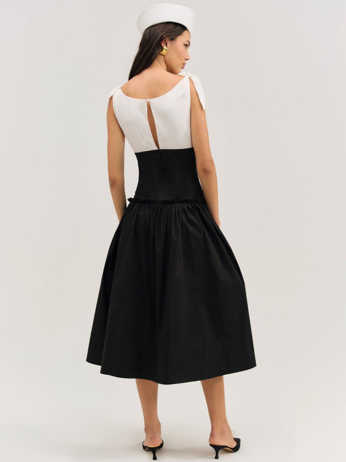 Helena Poplin Midi Dress Black - For Love & Lemons