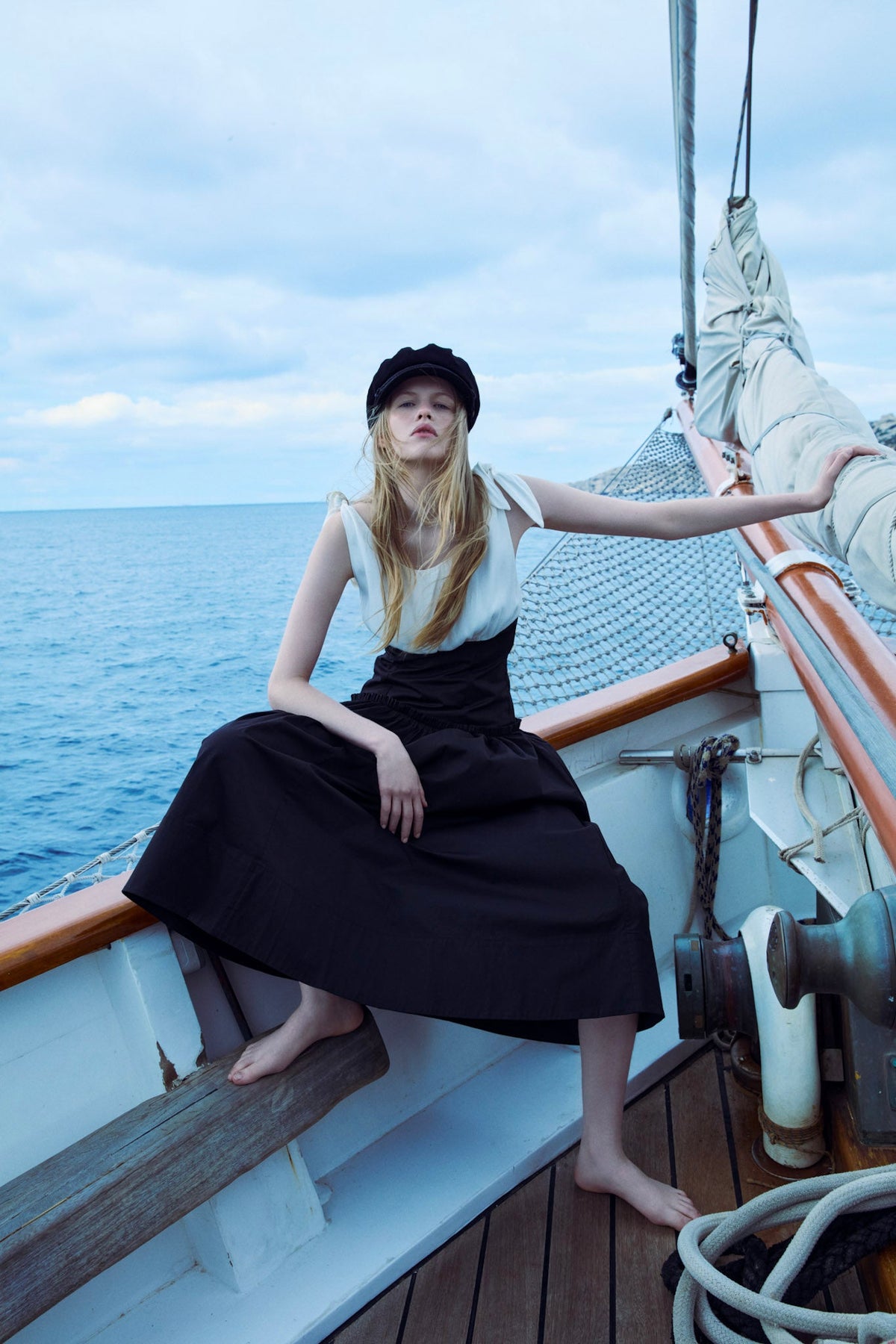 Helena Poplin Midi Dress Black - For Love & Lemons