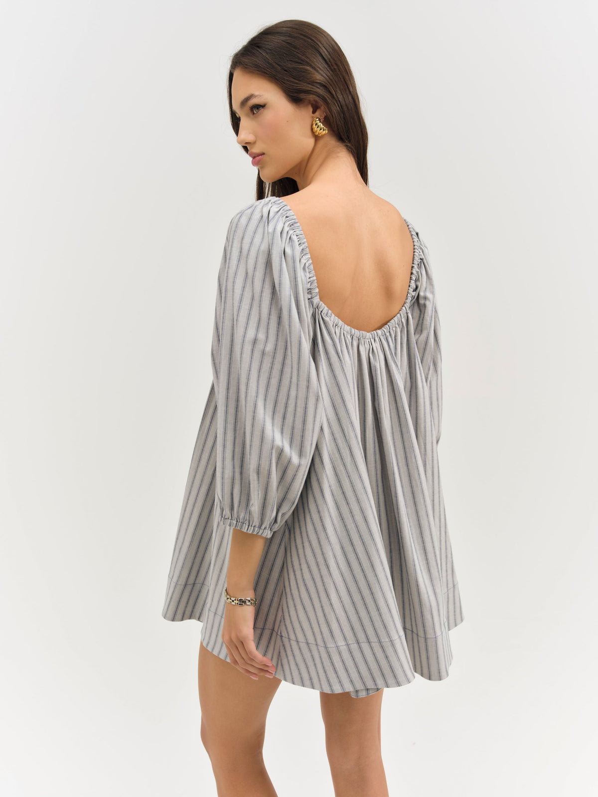 Linen Stripe Mini Dress Blue - For Love & Lemons