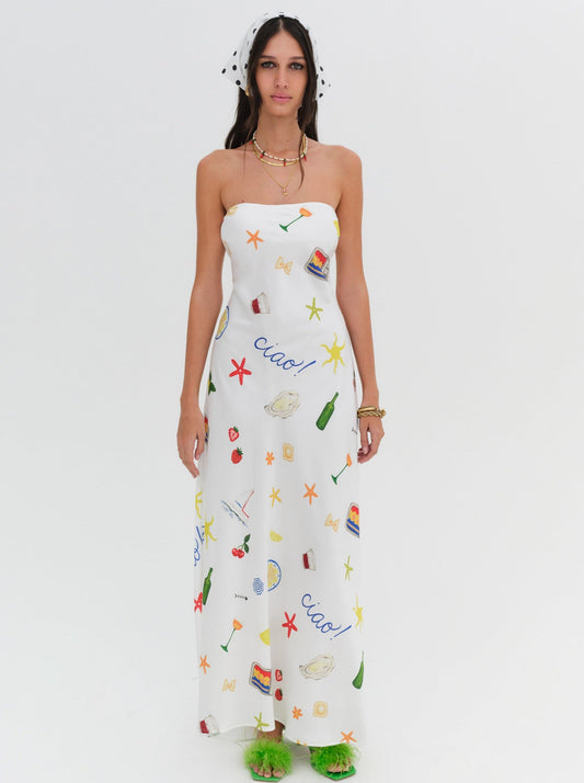Carla Strapless Maxi Dress Multi - For Love & Lemons