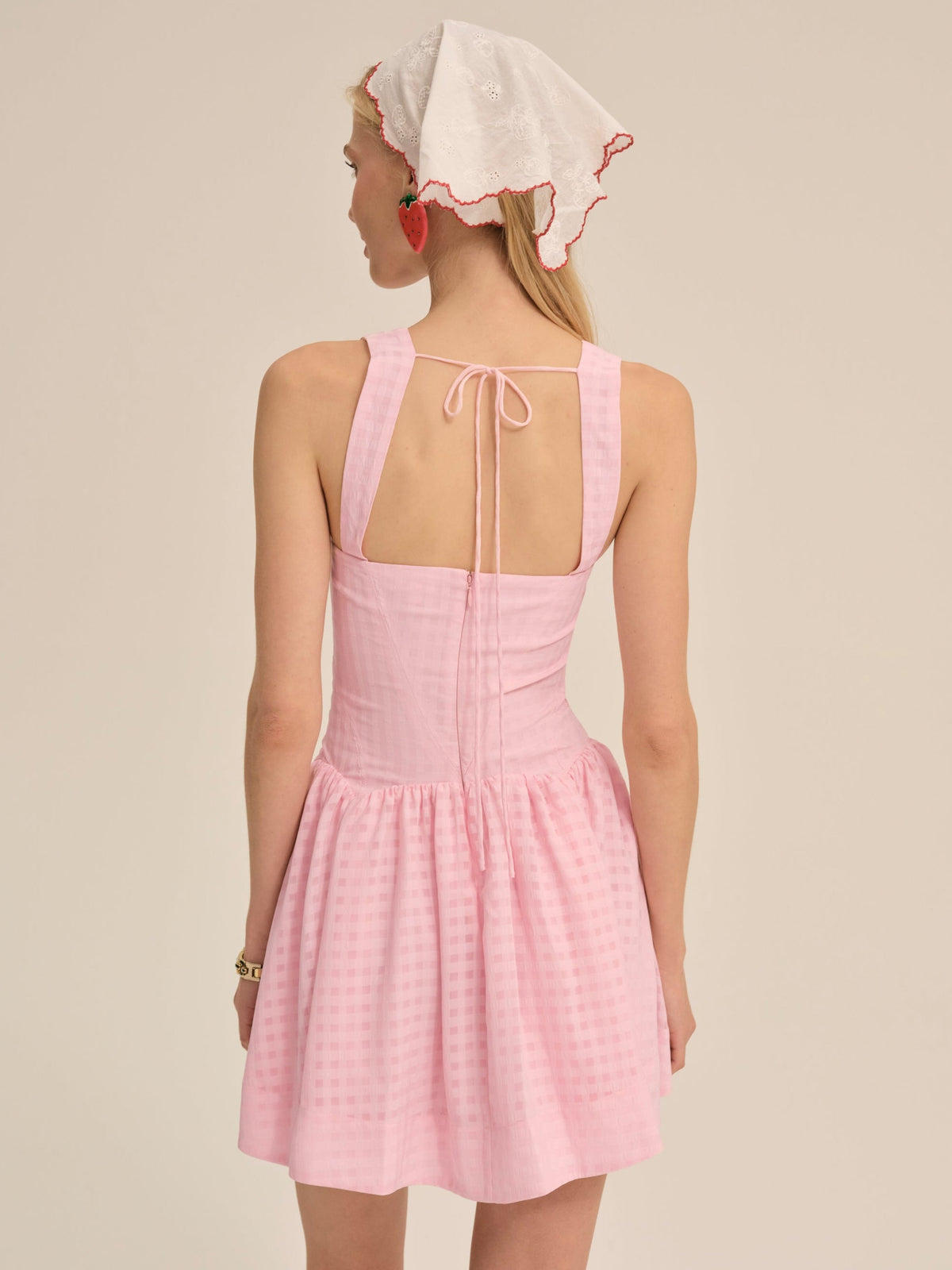 Ginny Gingham Mini Dress Pink - For Love & Lemons
