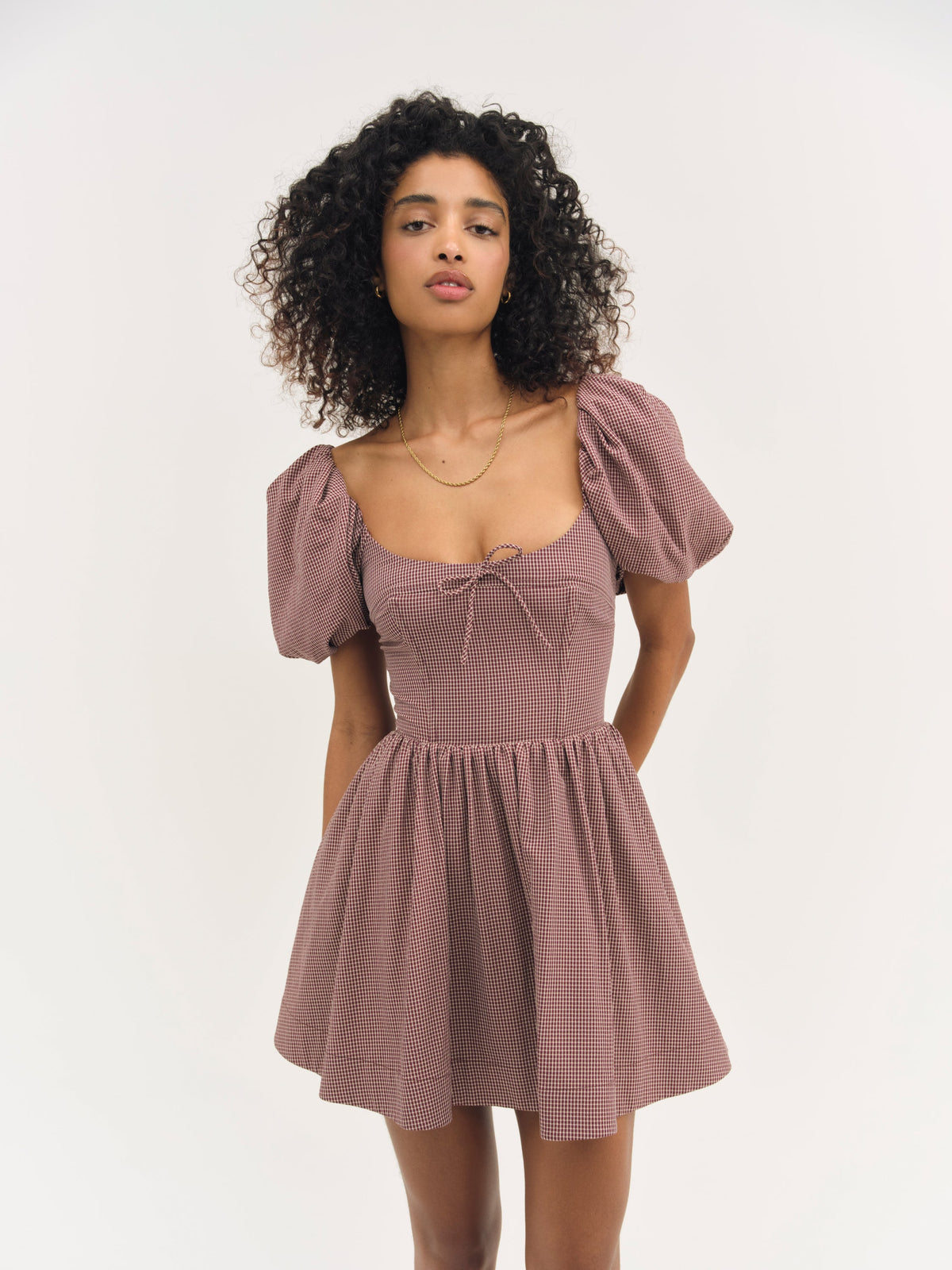 Florence Mini Dress Burgundy - For Love & Lemons