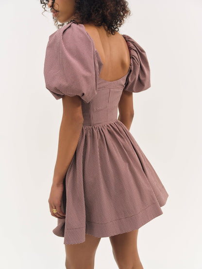 Florence Mini Dress Burgundy - For Love & Lemons
