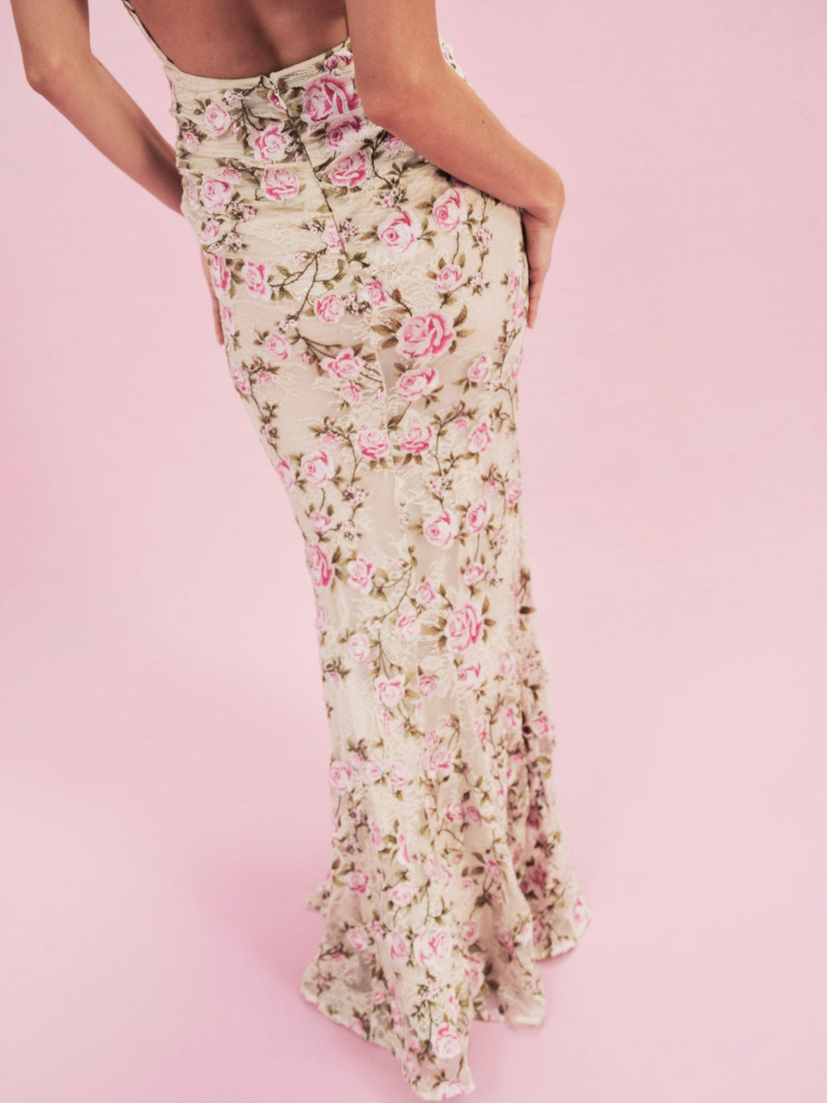 Esme Rose Embroidered Gown Pink - For Love & Lemons