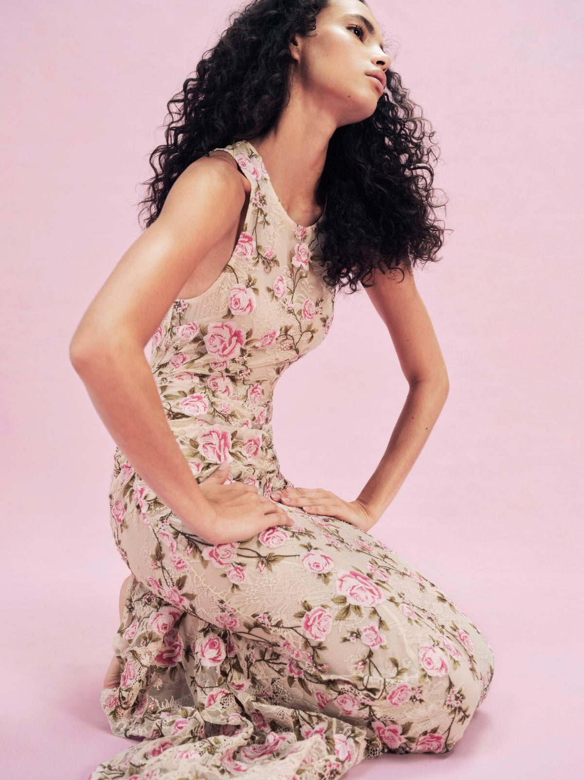 Esme Rose Embroidered Gown Pink - For Love & Lemons