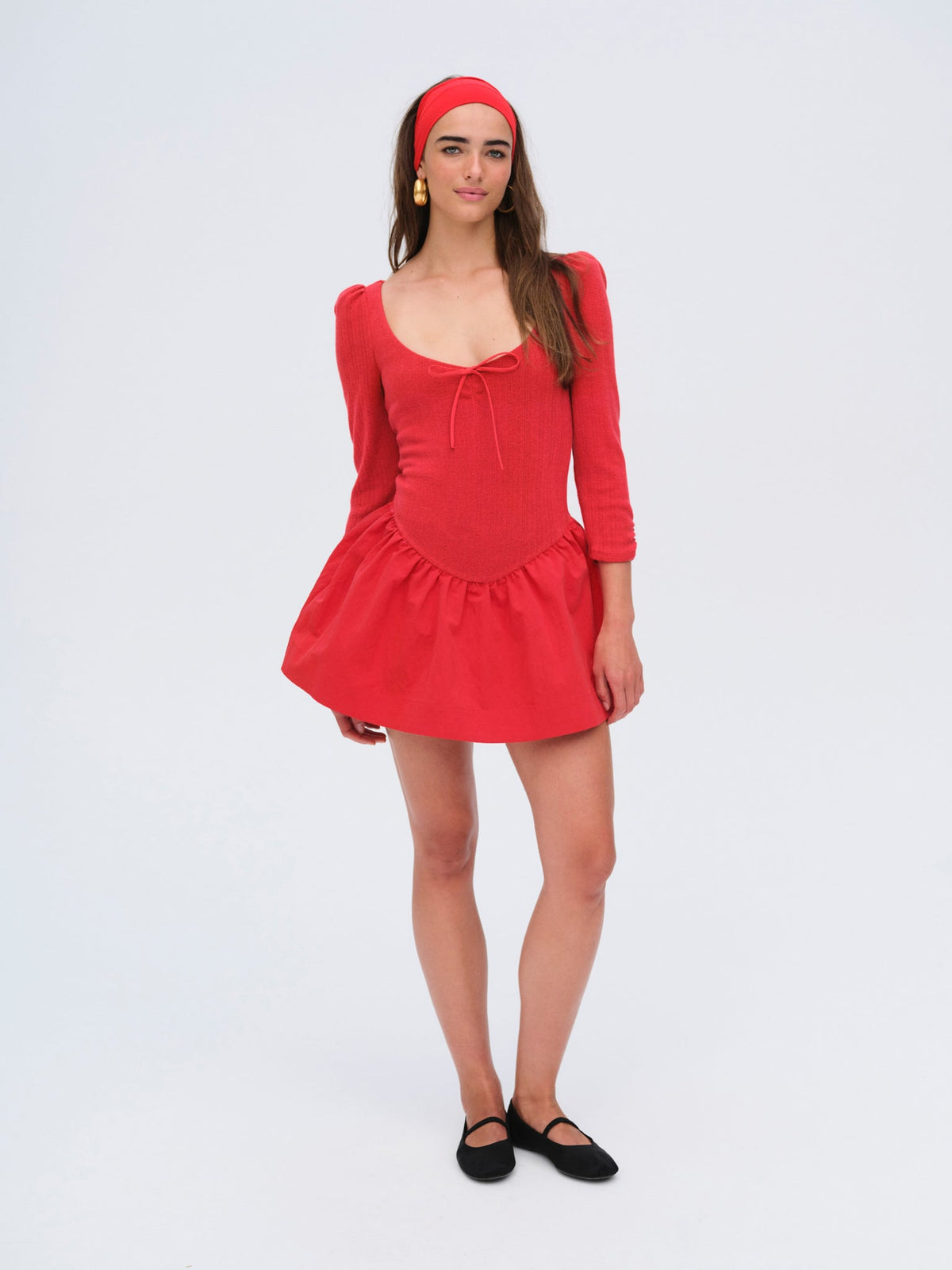 Aliyah Pointelle Mini Dress Red - For Love & Lemons