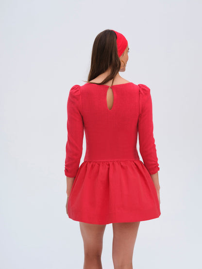 Aliyah Pointelle Mini Dress Red - For Love & Lemons