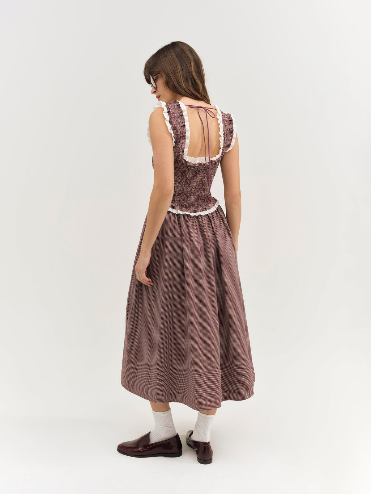 Morgan Midi Dress Burgundy - For Love & Lemons