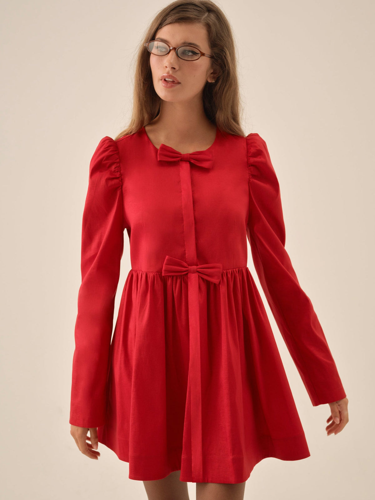 Lucia A-Line Mini Dress Red - For Love & Lemons
